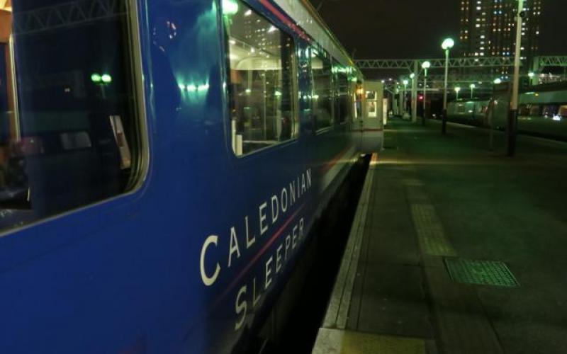 The Caledonian Sleeper departing from London Euston