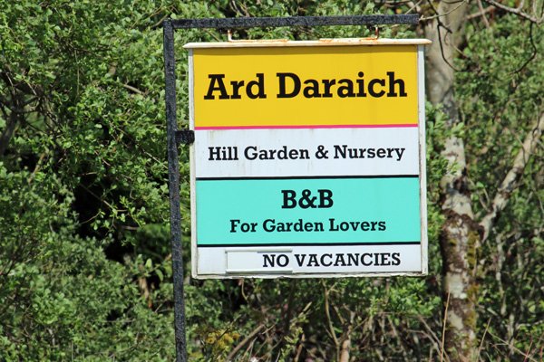 The sign for Ard Daraich on the A861 near Ardgour
