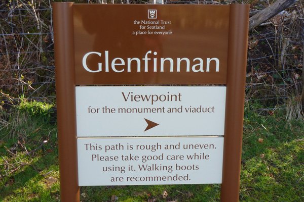 The is a short walk to a good viewpoint with views of the Glenfinnan Monument and viaduct