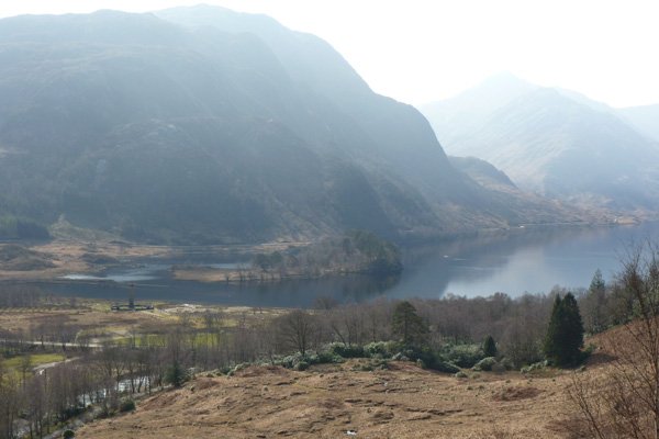 View of the Glenfinnan Monument from the Viaduct and Station walk