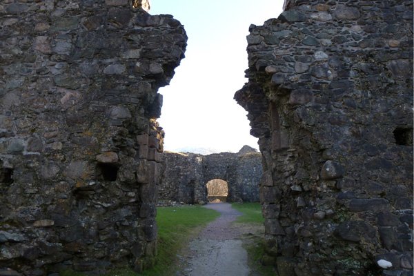 Old Inverlochy Castle - looking into quadrangular courtyard