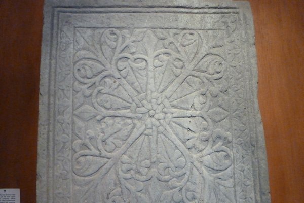 A portion of one of the Carved Stones of Kiel with elaborate engravings