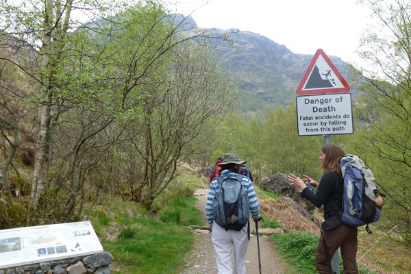 Setting out on the walk to An Steall