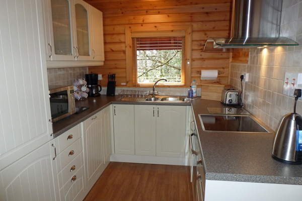 Kitchen equipment includes full sized fridge freezer, dishwasher, washing machine, tumble dryer and AEG oven and hob. 