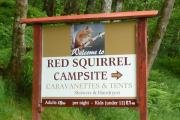 The sign for The Red Squirrel Campsite