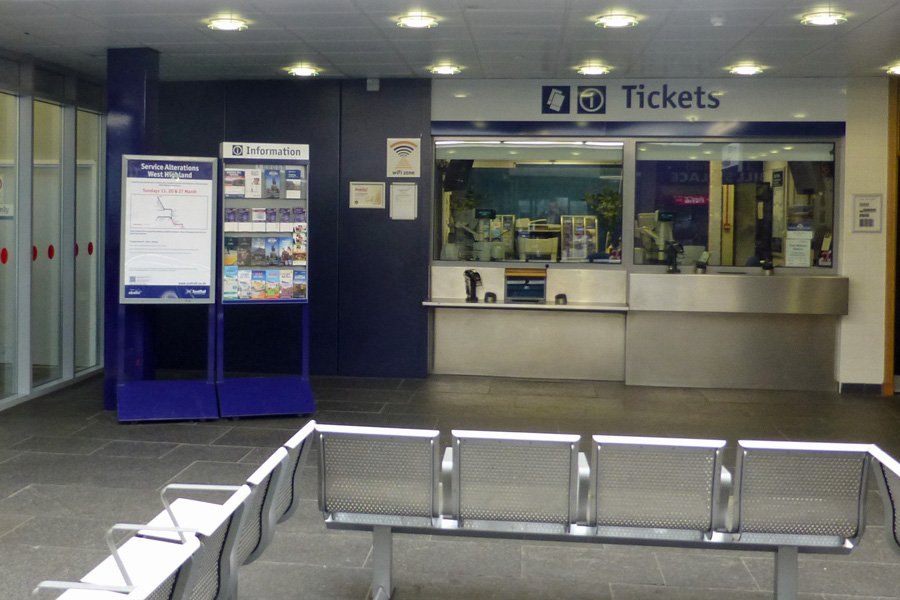 The Caledonian Sleeper - The ticket office at Fort William