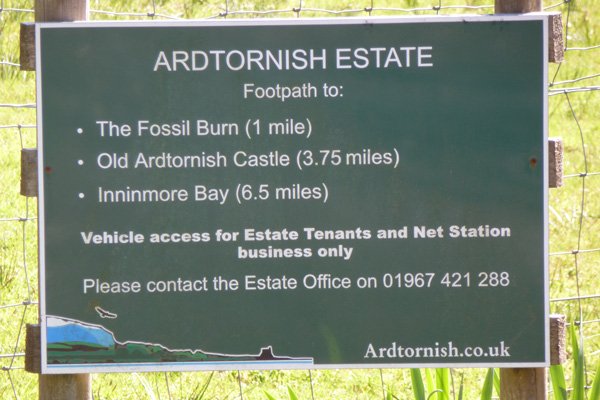 Estate sign at the start of the walk to Ardtornish Castle