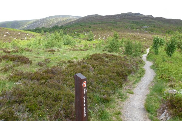 The start of the Coire Ardair Trail