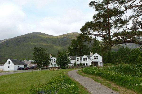 Aberarder farmhouse with information point in Creag Meagaidh National Nature Reserve
