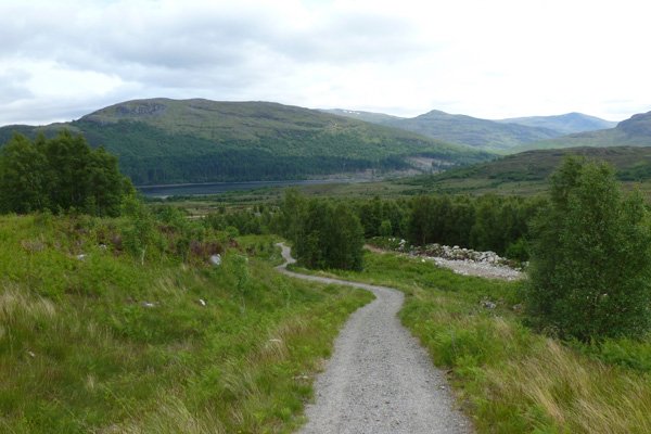 Returining from the viewpoint on the Alt Dubh Trail