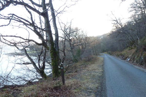 There is a small section of road on the walk