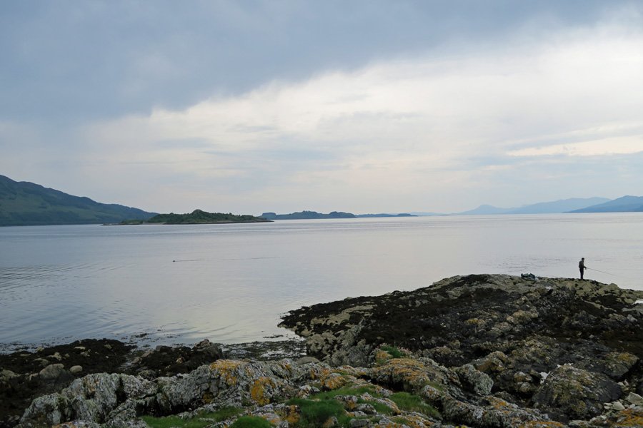 Fishing at the end of Rubha Mor
