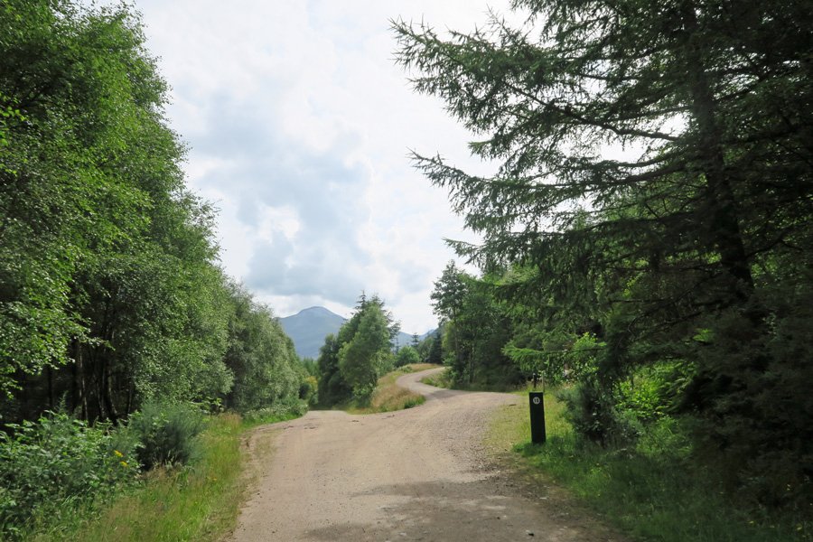 Take the right track heading up hill towards Dun Deardail