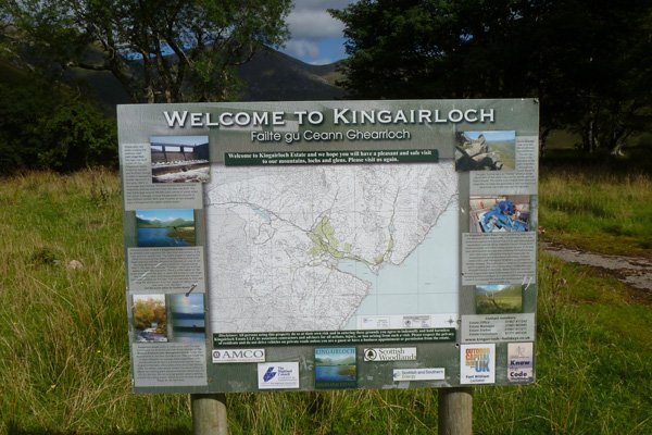Map and interpretation board in the car park area