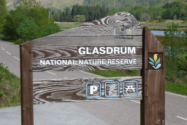 The sign for nature reserve visible from the road