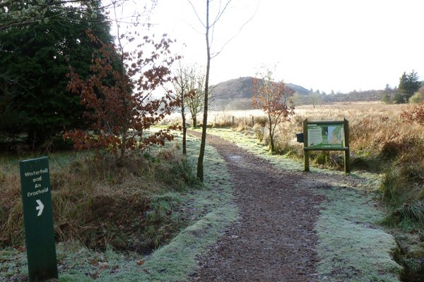 The start of the Inchree Falls walk