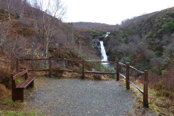 Viewpoint over Inchree waterfalls