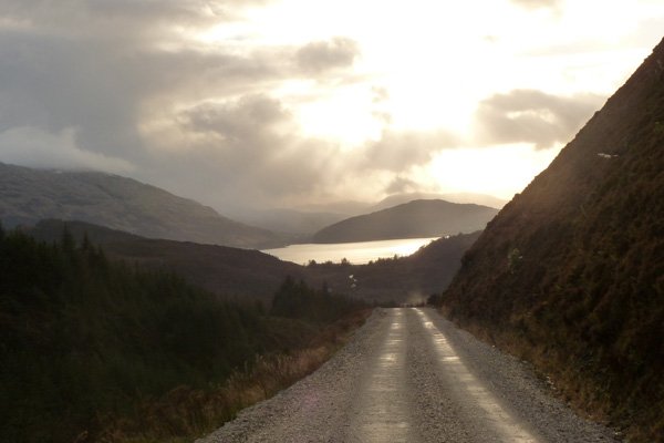 The forest road with good views of hills of Ardgour and Loch Linnhe