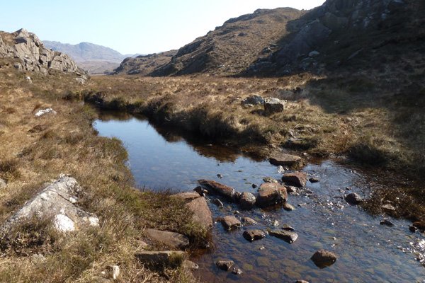 The ford over the stream in Glen Drian