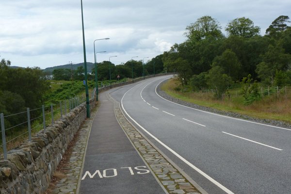 The new layby on the A830 - a convenient place to park