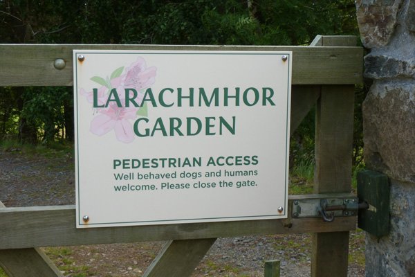 The entrance to Larachmhor Gardens