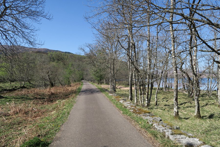 The tarmac track along the eastern shores of Loch Arkaig