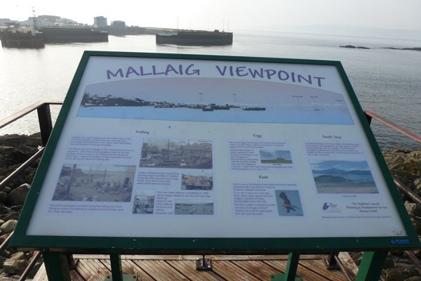 One of the interpretation boards at the Mallaig Viewpoint