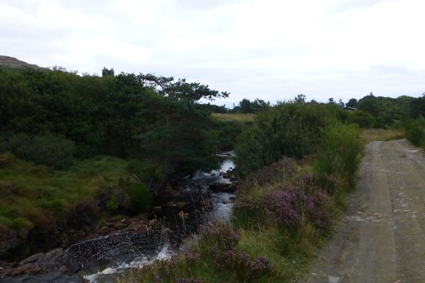 The gravel track skirting Kinloch Burn