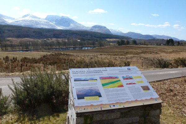  Lochaber Geopark Interpretation Board at Glen Loy Car Park