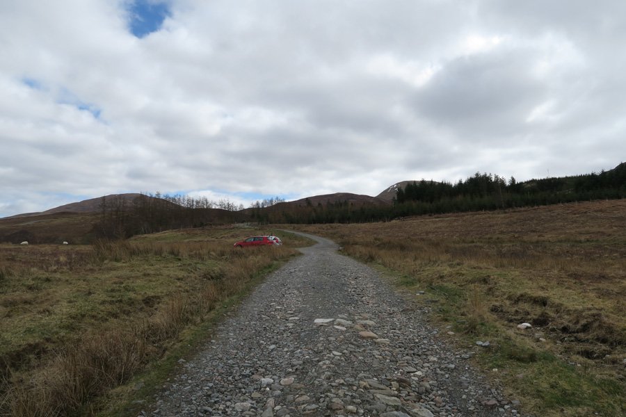 The diversion to the old railway bridge is on the left just after the 'car par'