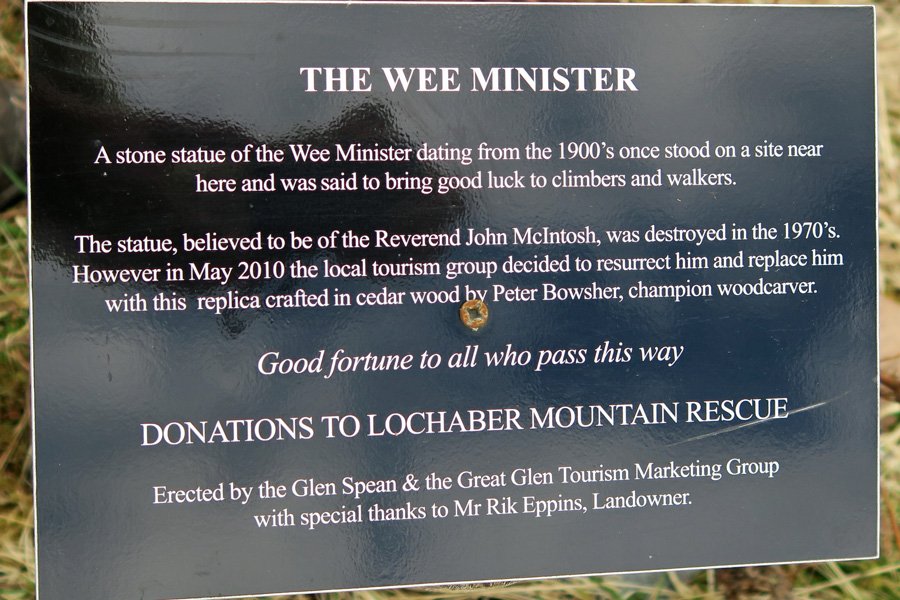 The small plaque by The Wee Minister