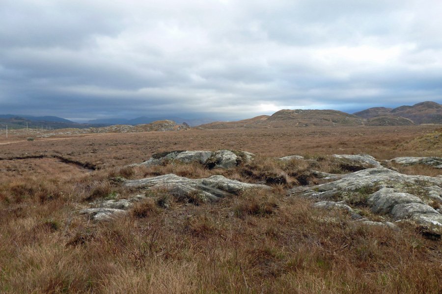 One of the old peat cuttings on Kentra Moss