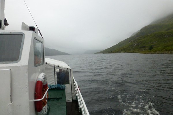 Cruising down Loch Shiel on a misty morning
