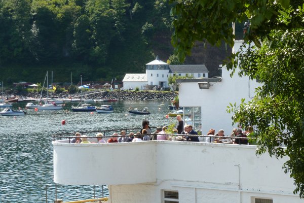 Looking over the Pier to Tobermory Harbour Visitor Centre