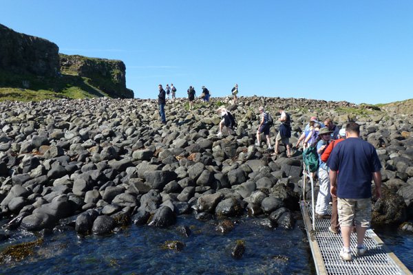 Disembarking the boat onto Lunga