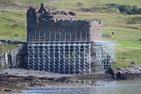 Mingary Castle during restoration in August 2013
