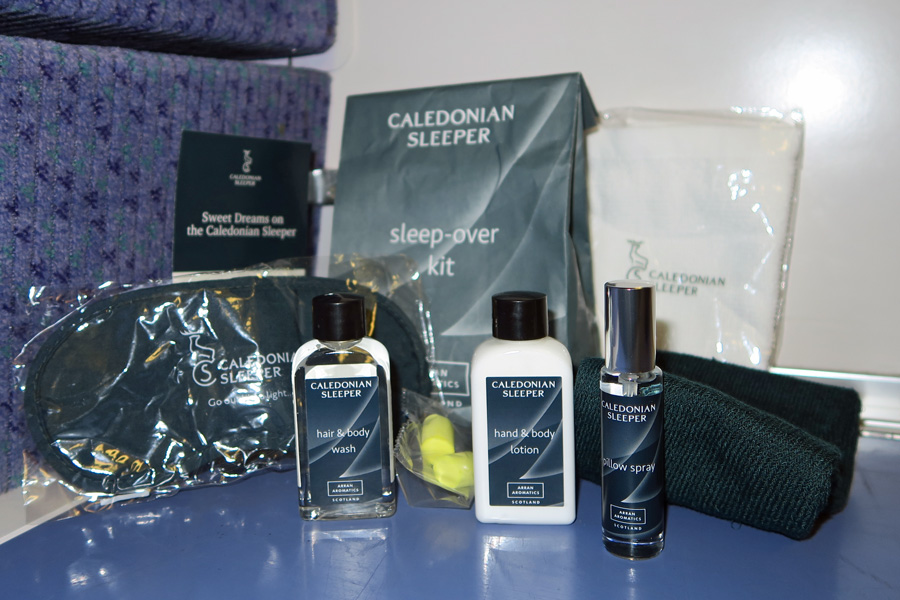 The Caledonian Sleeper - the first class sleeping pack