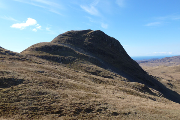 The view of the summit, the path skirts around the side and back