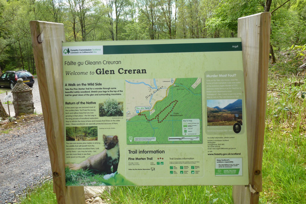 The information board at the start of the walk