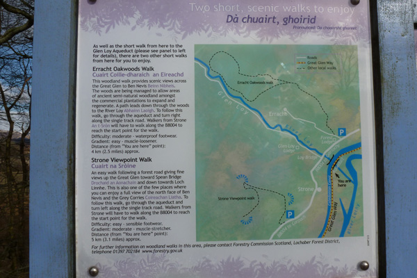 Route details of the Strone Viewpoint Walk