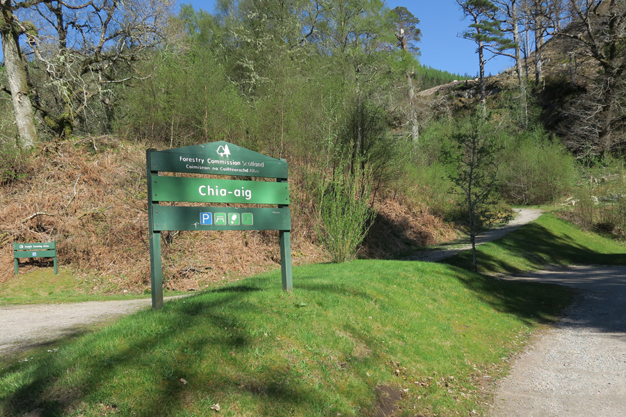 The Chia-aig car park at the start of the walk along the shorACes of Loch Arkaig