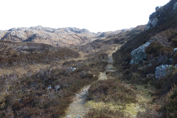 Narrow path through heathland on Ardnamurchan peninsula