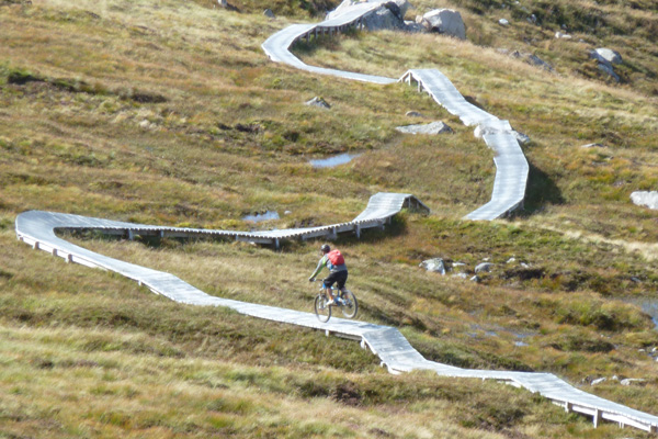 One of the mountain bike trails (red route)